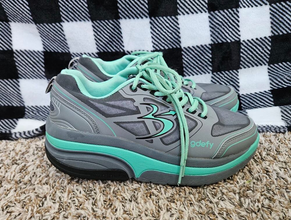 Gravity Defyer GDefy TB9022FGU-W Womens Size 8 Gray Mint Walking Comfort Shoes